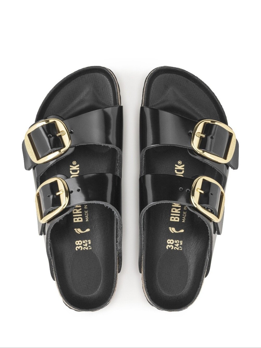 BLACK ARIZONA BIG BUCKLE BIRKENSTOCK Sandals IN SIZE 41